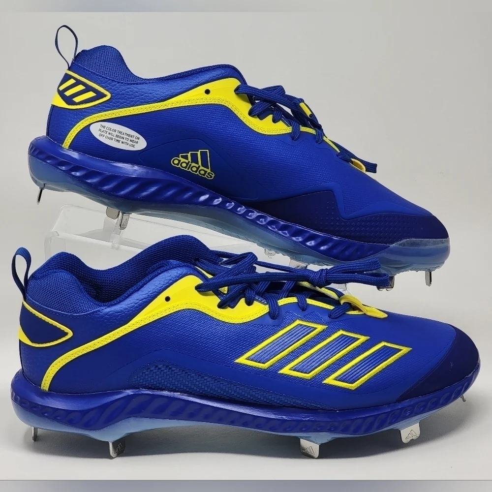 Adidas Bounce Baseball Metal Cleats GZ0451 Men's Size 14 Blue/Yellow New
